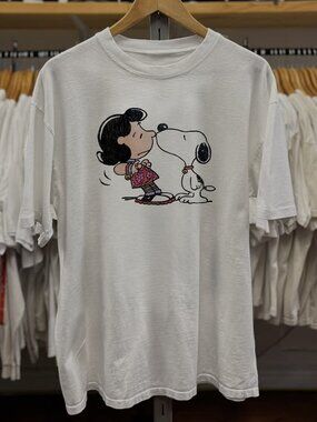 Rare Snoopy Love Is In The Air Washed White Tee